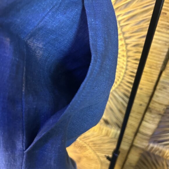 Eskandar NEW Drawstring Trouser Indigo Blue Linen Pant size 2 - Picture 8 of 9